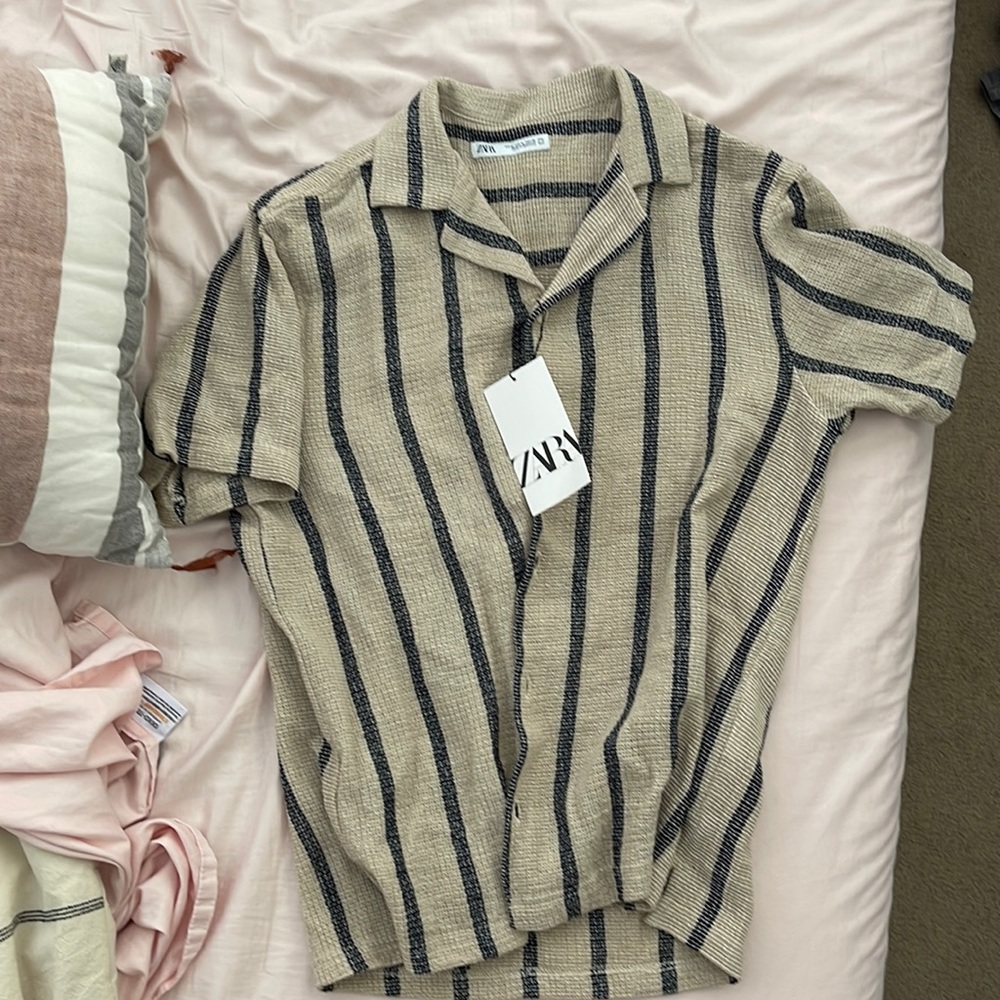 Never work Zara camp-collar shirt